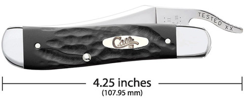 Case XX Russlock Clip Liner Lock Black Synthetic Rough Jig Handle - 18224