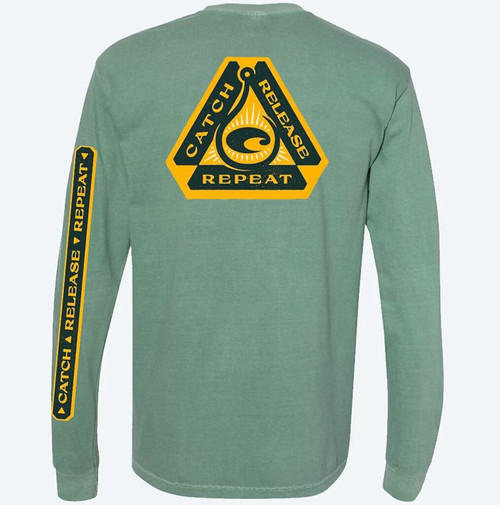 Costa Del Mar CRR Crest Long Sleeve 100% Cotton - Light Green - Large