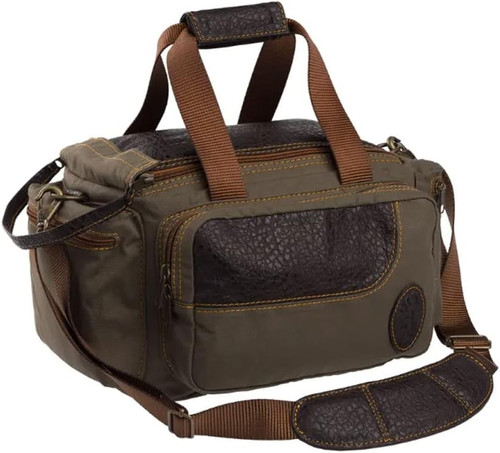Browning Laredo Stylish Shooting Bag Olive Cotton Canvas & Embossed Leather