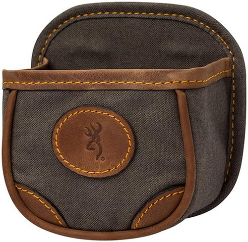 Browning Lona Shell Box Carrier Canvas & Leather Holds 25 Rounds - Flint