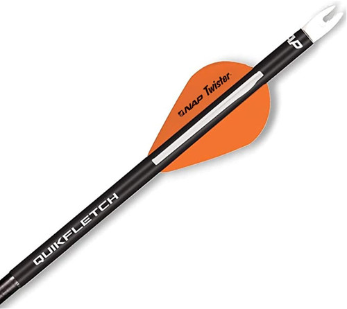 New Archery Product Twister Quickfletch 2" 3-Vane Stabilizing Fletch Orange
