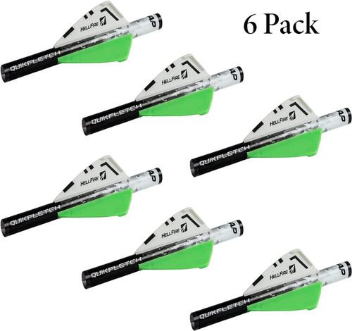 New Archery Products Quikfletch 2" Hellfire Fletching (6 Pack), Green