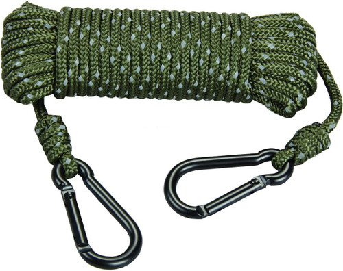 Hunters Specialties Reflective Treestand Rope 30' Long W/ Carabiner Clips