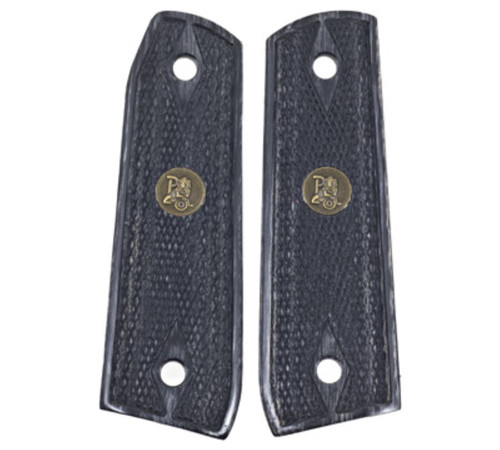 Ruger Mark II/III 22/45 Renegade Checkered Grips - Charcoal Silvertone