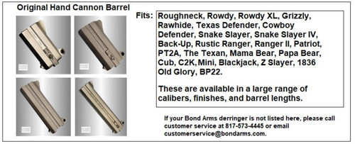Bond Arms Extra Barrel Assembly 3.5" Satin Finish (Polished) 357Mag/38Spl