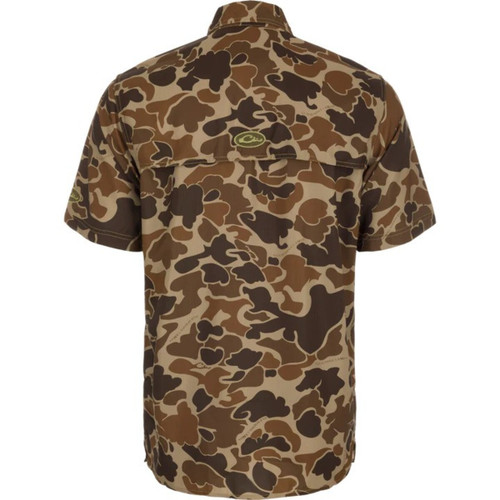 Drake Waterfowl 8-Shot Flyweight Short Sleeve Shirt - Old School - Large