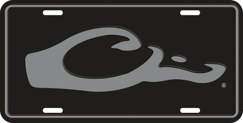 Drake Waterfowl Head Logo License Plate Made Of Cast Aluminum - Black