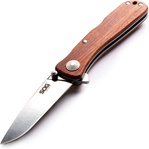 SOG Twitch II Drop Point Pocket EDC Knife W/ 2.65" SS Blade & Rosewood Hndl