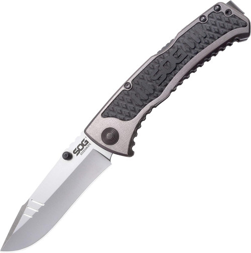 SOG Sideswipe EDC Knife W/ 3.4" & Reversible Pocket Clip Point Blade Grey