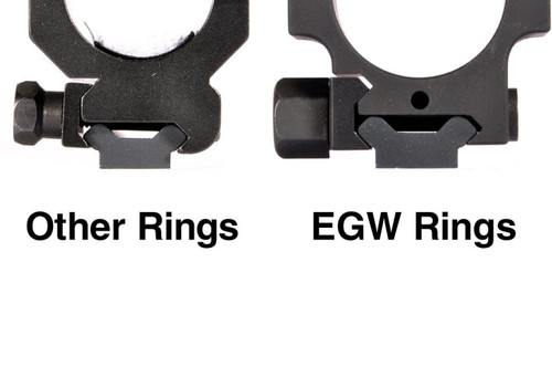 EGW HD 30MM Aluminum Rings Med.990" Top Of Rail-Centerline Of Scope - 61101