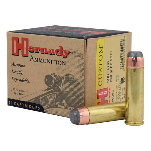 Hornady 9252 Custom 500 S&W Mag 500 gr XTP Flat Point 200 Rounds Hornady 9252 Custom 500 S&W Mag 500 gr XTP Flat Point 200 Rounds
