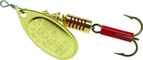 Mepps Aglia Plain Treble Spinner Size 3 Gold 1/4 Oz - B3 G