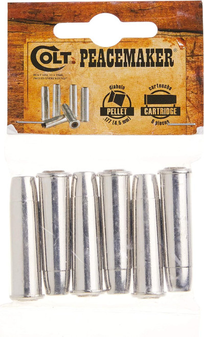 Umarex Colt Peacemaker Single Action Army 45 .177 BB Gun Revolver 6PK Silv.