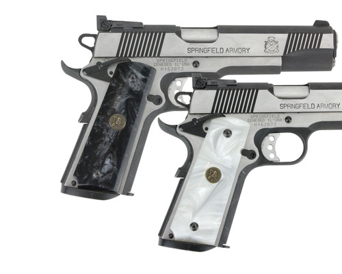 Pachmayr Custom Series Brilliant White Pearl Grips Smooth For 1911 -62001