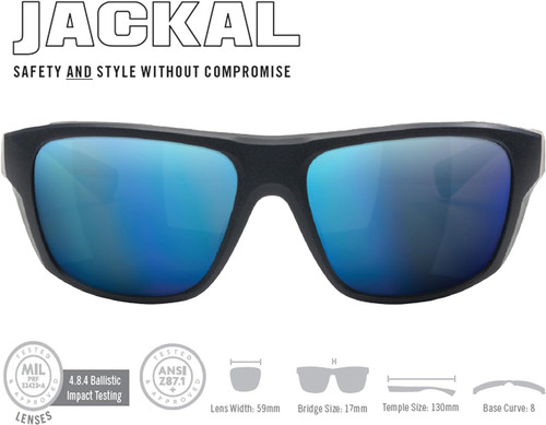 Vortex Optics Jackal Sunglasses Blue Frame Smoke Lens/Blue Mirror