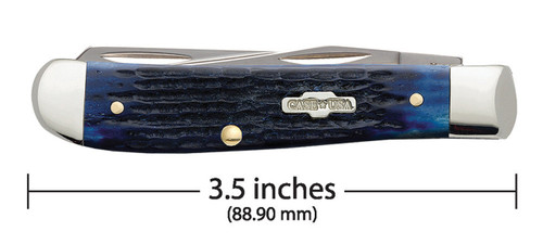 Case XX Mini Trapper Clip, Spey Blade Smooth Blue Bone Rogers Corn Cob Jig