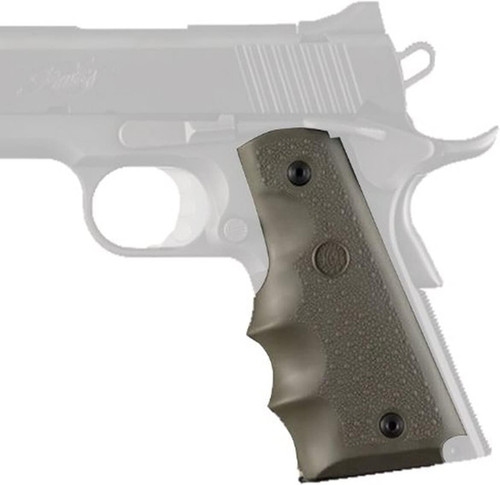 Hogue Govt. 1911 Model Overmolded Rubber Grip With Finger Grooves OD Green