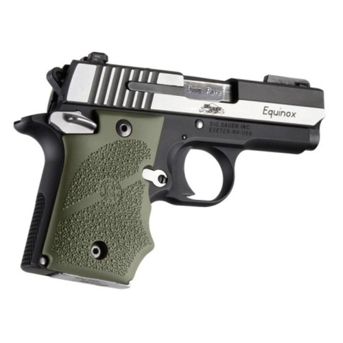 Hogue SIG Sauer P938 Ambi Safety Rubber Grip with Finger Grooves OD Green Hogue SIG Sauer P938 Ambi Safety Rubber Grip with Finger Grooves OD Green