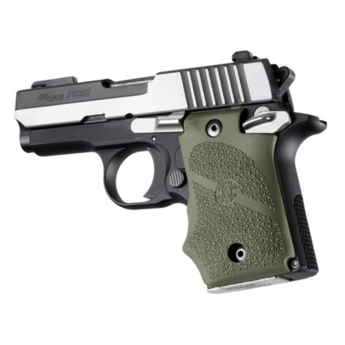 Hogue SIG Sauer P938 Ambi Safety Rubber Grip with Finger Grooves OD Green