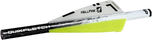 New Archery Products Quikfletch Hellfire Fletching White/Yellow 3" Vane