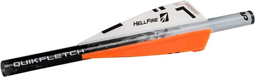 New Archery Products Hellfire Quikfletch Fletching White/Orange 3" Vane