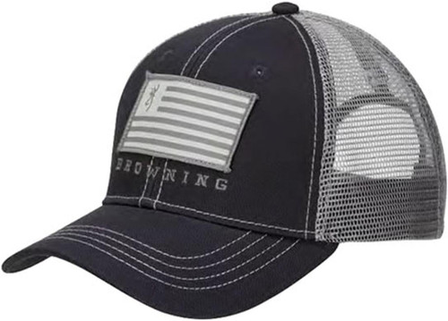 Browning Patriot Cap Slate Gray One Size Fits All American Flag Patch