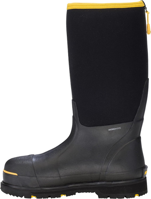 Dryshod Mens Hi Waterproof Steel Toe Work Safety Boot- Black/Yellow Size 12