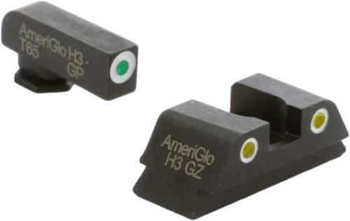 AMERIGLO Classic Glock Green Tritium/Yellow Tritium White Outlines - GL-431