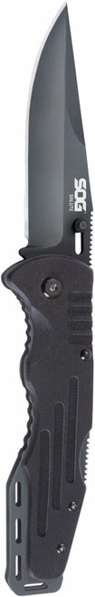 SOG Salute Folding Pocket EDC Knife 3.63 Inch Black W/ Thumbstud - FF11-CP