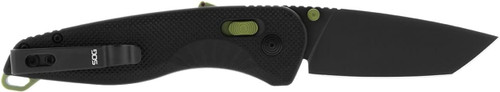 SOG Aegis AT Tanto Folding Knife Ambid. AT-XR Lock - Black/Moss HNDL USED