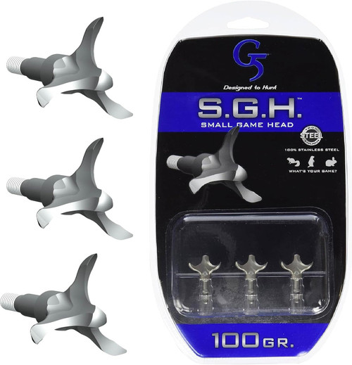 G5 Outdoors Small Game Head Broadhead 100 Gr SS 3 Bld 3-Pack 1-Inch Dia.