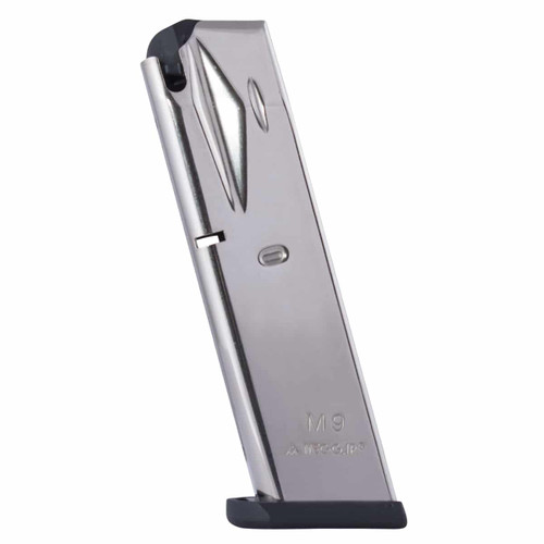 Mec-Gar Standard 10rd 9MM Fits Beretta 92FS/92G/92X/M9 Nickel Carbon Steel