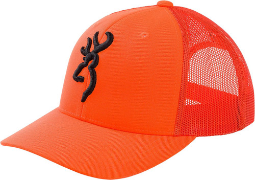 Browning Trucker Style Hunting Cap Hat, Blaze Orange OSFM