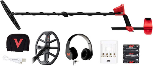 Minelab Vanquish 540 Metal Detector with V12 12x9 Double-D Waterproof Coil