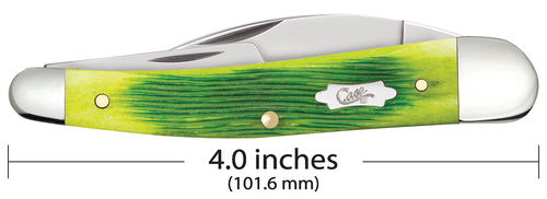 Case XX Lime Green Bone Barnboard Jig Seahorse Whittler - 61047