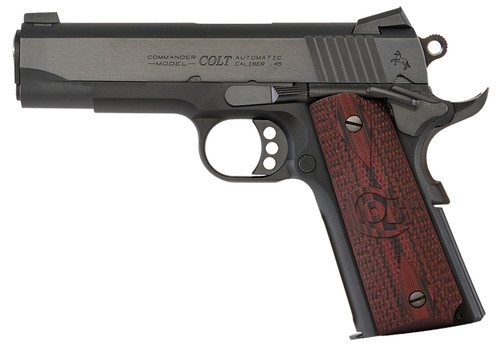 Colt O4840XE 1911 LW Commander 45 ACP 4.25" BBL 8+1 Blued Black Cherry Grip