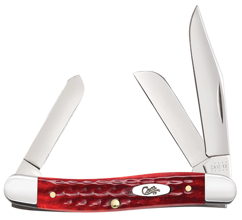 Case XX Stockman Clip, Sheepfoot, Pen Blade Jig Med Worn Red Bone Corn Cob