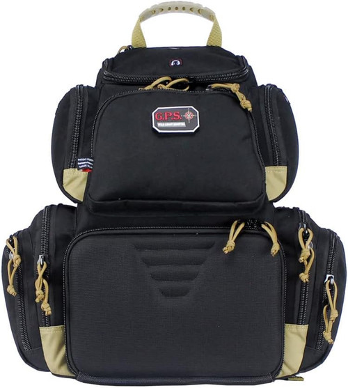 G.P.S. Handgunner Range Backpack W/ Cradle 4 Pistol Capacity - BLK/TAN