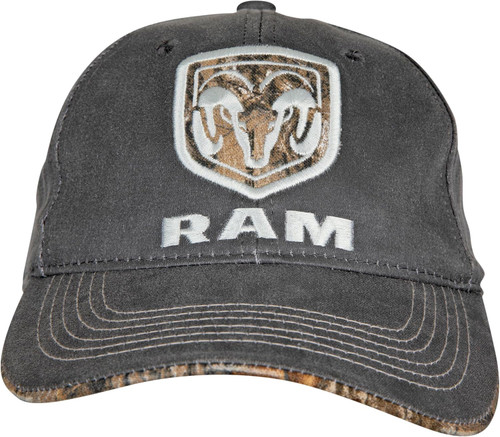 Outdoor Cap Dodge Ram Low Crown Hook/Loop - Charcoal/Realtree Edge - RAM11A