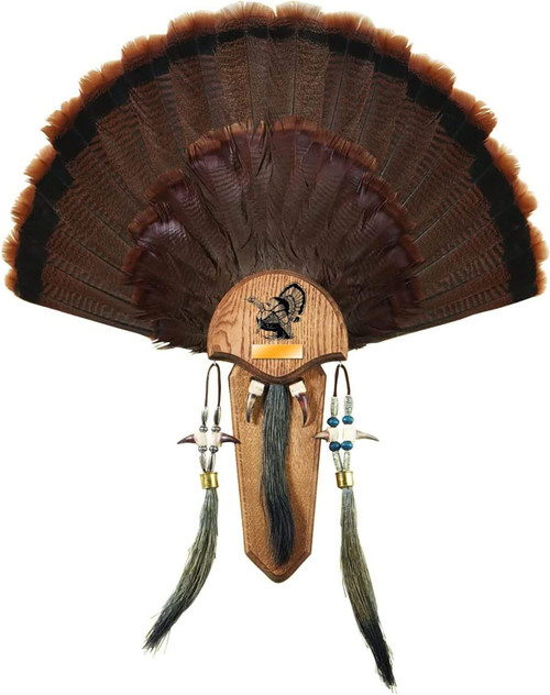 Hunters Specialties Strut Three Beard Mounting Plaque W/ Natural Oak Finish