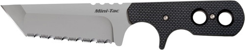 Cold Steel Mini Tac Tanto 3.75" Serrated Fixed Blade Neck Knife w/Sheath