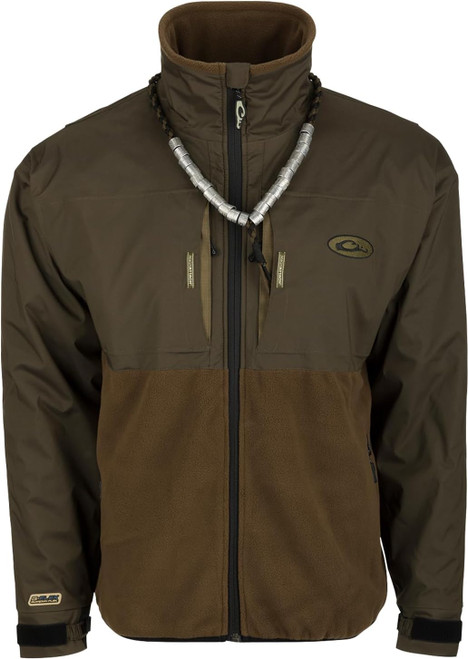 Drake Waterfowl MST G-Flex Eqwader Fleece Full Zip Jacket Green Timber LG