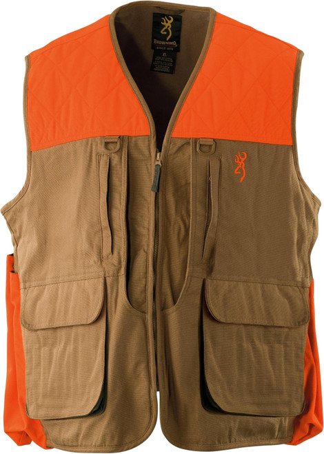Browning Upland Shooting Vest Blaze Orange Tan XXL - 3051193205