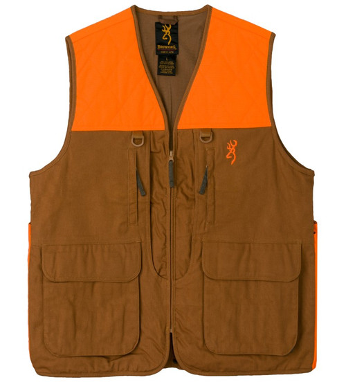 Browning Upland Shooting Vest Blaze Orange Tan Extra Large