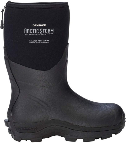 Dryshod Mens Arctic Storm Mid Pull On Boots Calf Black/Grey Size 10 USED