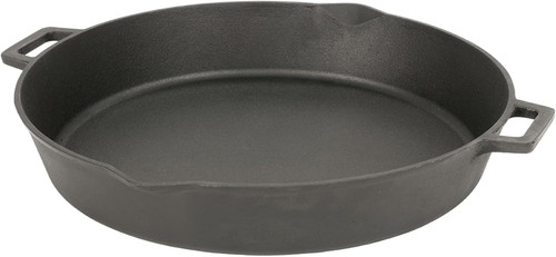Bayou Classic 16-in Cast Iron Double-Handled Skillet w/Pour Spouts 7439