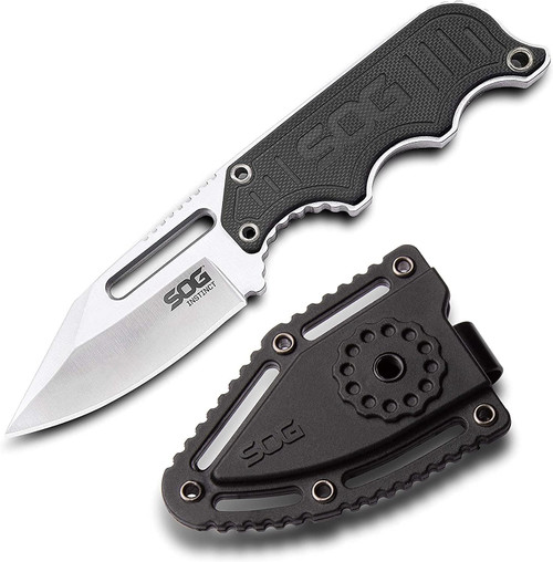 SOG Instinct Small Fixed Blade Knife 2.3" Full Tang w/ Knife Sheath & Clip
