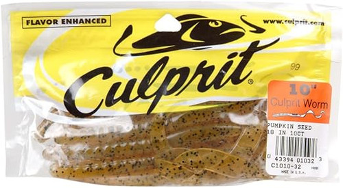 Culprit Original Worm 10" Pumpkin Seed 10PK - C1010-32