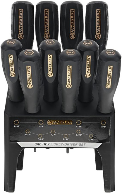 Wheeler 10 Piece SAE HEX Benchtop Screwdriver Set Gunsmithing Tools 4005280