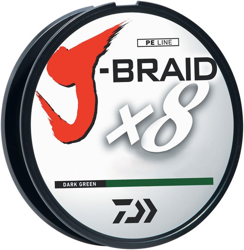 Daiwa J-Braid Grandx8 15lb/330yd/300m Spool Dark Green JB8U15-300DG